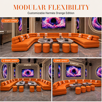 Ensemble de canapés de bar modernes européens en tissu capitonné, imperméables et durables, pour usage commercial, hôtels, salons, rectangulaires