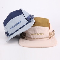 Gorra de Campamento de 5 Paneles Personalizada al por Mayor, Impermeable, Resistente al Desgarro, con Visera Plana, Logotipo Impreso, para Campamento, Senderismo, Pesca, Safari