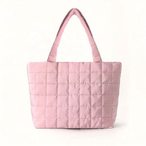 Soft Women's Lightweight Oversize <b>Quilted</b> Fluffy Puffer Bag <b>Winter</b> Padded Storage with Custom Logo - Product Image 5