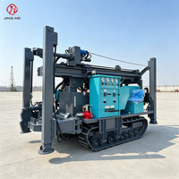 Foreuse hydraulique portable diesel JHS-200 sur chenilles en caoutchouc pour puits d'eau, machine de forage de puits de 200 m entièrement hydraulique