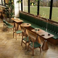 Ensemble de tables et chaises de style rétro personnalisé en bois massif pour restaurant de thé, salon de thé, café d'Asie du Sud-Est, établissement de restauration