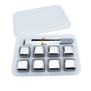 cuisine Ensemble Cadeau Facile À Nettoyer <span class=keywords><strong>En</strong></span> Acier Inoxydable recyclable De Refroidissement Du <span class=keywords><strong>Vin</strong></span> Pierre Whisky Froid Cube - Product Image 4