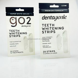 Sacs Ziplock Personnalisés en Papier Kraft Blanc Imprimés UV avec Estampage à Chaud sur Trois Côtés pour Floss, Dentifrice et Bandes Blanchissantes pour les Dents - Product Image 2