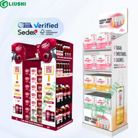 Présentoir de produits pour magasin de détail personnalisé Pop Floor Supports en carton ondulé Présentoir en carton pour bonbons, aliments, boissons