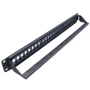 EXC l'alta qualità 19 ''Cat5E 24 porte 48 porte patch panel vuoto con gestione dei cavi