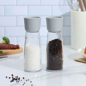 Haute qualité noir blanc maison bonne prise en main réglable en céramique manuel verre épices broyeur d'herbes bouteille <span class=keywords><strong>sel</strong></span> et poivre moulin - Product Image 6