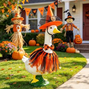 Disfraz de Ganso de Porche de Halloween con Sombrero de Bruja para Estatua de 23 Pulgadas, Decoración para Jardín, Fiesta, Hogar y Festival - Product Image 6