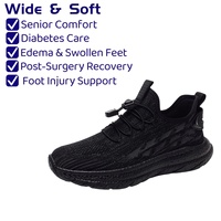 Scarpe Unisex per Anziani con Punta Larga e Calzata Ampia, Scarpe da Palestra per Mezza Età, Tomaia in Mesh, Suola in Gomma, Traspiranti e Leggere