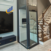 Gute Qualität Kleine Aufzüge für Häuser Eine Etage 4m 4 Stopps 2-Sitzer Hydraulic Gearless Homelift Elevator mit versand kostenfrei
