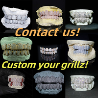 Bijoux personnalisés Gallerley, luxe hip-hop, serti de diamants, coupe ronde brillante, couleur D, VVS, moissanite, argent 925, grillz