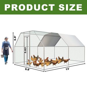 <span class=keywords><strong>Poulailler</strong></span> extérieur multifonctionnel en métal de haute qualité, grand format 13x9.8x6.8 pieds, avec toit plat, PDJL02-14 - Product Image 6