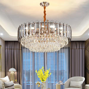 Luminaire suspendu linéaire en cristal <span class=keywords><strong>pour</strong></span> îlot de <span class=keywords><strong>cuisine</strong></span>, lustre LED à intensité variable 3 couleurs de luxe <span class=keywords><strong>pour</strong></span> salle à manger et comptoir de bar en plan ouvert - Product Image 5