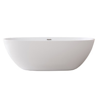Baignoire autoportante moderne de luxe en acrylique blanc écologique avec robinet inclus, pour une personne, garantie 3 ans, usage hôtelier