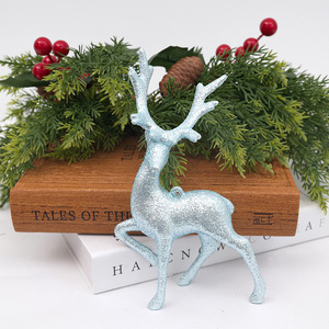Ornements de Noël transfrontaliers : Poudre scintillante, Petits pendentifs, Décorations festives en forme d'élans pour vitrine de saison des fêtes - Product Image 2