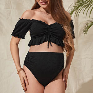 Bikini <span class=keywords><strong>de</strong></span> maternité deux pièces à manches courtes pour femmes enceintes d'été - Product Image 4