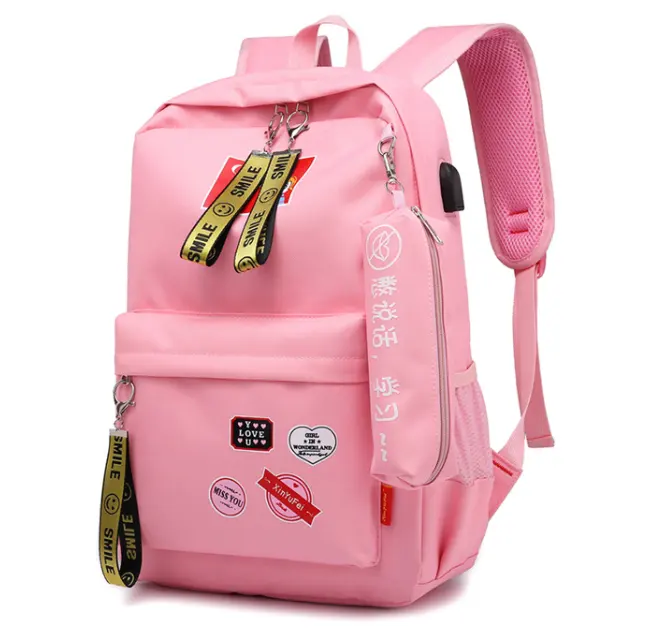 Mochila escolar meninas do oem de alta qualidade com fabricante usb