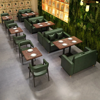 Meubles de café thaïlandais, style moderne, gain de place, table et chaises en bois pour restaurant, restauration rapide, salle à manger, café