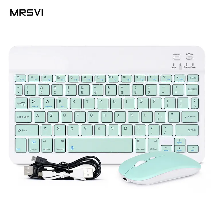 Miniteclado inalámbrico portátil Delgado, Mouse, combinación de teclado BT colorido para teléfono Android, precio bajo