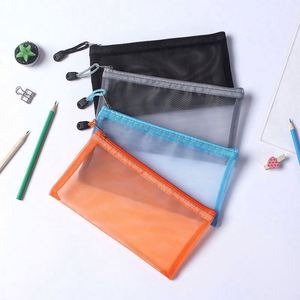 Estuche de Lápices Transparente de Gran Capacidad con Cierre de Cremallera de Nailon para Estudiantes, Carpeta de Documentos A6 para Negocios, con Logotipo Imprimible - Product Image 3