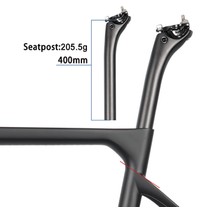 TOSEEK 碳纤维公路车架组 T800 碟刹 全内线走线 700C 穿轴式 �apered BSA Di2 OEM ODM 专业定制标志工厂 - Product Image 5