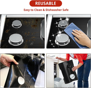 Couvertures de brûleur de poêle antiadhésives et lavables-couvertures de poêle réutilisables dessus de cuisinière à gaz pour samsung Gas Rage - Product Image 3