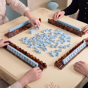 12627-17 Shopify Dropshipping Regla de Mahjong con diseño de concha, Herramienta de clasificación de acrílico con efecto de caparazón de tortuga, Soporte para empujar y Soporte para fichas - Product Image 3
