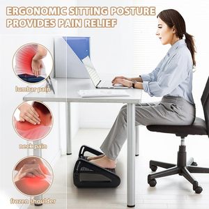 Reposapiés ergonómico ajustable con rodillo de masaje, almohada cómoda para reposapiés para uso en Escritorio de oficina, taburete de pie de escritorio de calidad Premium - Product Image 4