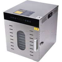 12 Bakjes RVS Voedsel Dehydrator Machine Digitale Timer Temperatuurregeling Commerciële Fruit Groente Vlees Gedroogde Vleesjes Droger