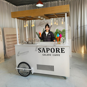 Carretto Mobile per Gelati e Caramelle Personalizzato in Stile Romantico per Decorazioni di Matrimoni e Feste con Congelatore, Imballato in Cartone - Product Image 2