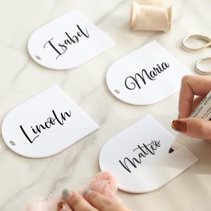 Acrylique arqué 3.5x3 pouces bricolage logo acrylique semi-circulaire blanc 3mm d'épaisseur décoration de <span class=keywords><strong>table</strong></span> de <span class=keywords><strong>mariage</strong></span>, anniversaire, pièce maîtresse - Product Image 4
