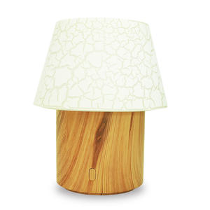 JCSY Ultrasonic Essential <b>Oil</b> <b>Diffuser</b> Table Lamp 0.5L Wood Base Mushroom Style For Bedroom Living <b>Room</b> - Product Image 1