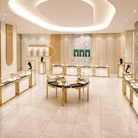 Vitrine de présentation de bijoux de luxe, écologique, durable, étanche, robuste, avec éclairage LED, en verre, pour magasin, aménagement personnalisé, équipement de vente au détail