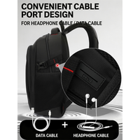 Sac à dos pour ordinateur portable en polyester, ergonomique, respirant, léger, imperméable, avec chargement USB, idéal pour les étudiants, les trajets quotidiens et les voyages