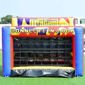 Outdoor Interactive Giant Basketball Shooting Carnival Game Inflatable Connect 4 In A Row Game