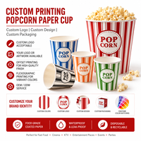 Gobelets en papier pour pop-corn, qualité alimentaire, anti-fuite, biodégradables, vente en gros, pour cinéma, salles de cinéma, KTV, fêtes