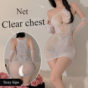 Vestido de una Pieza Transparente de Malla Jacquard Calada, Lencería Romántica, Uniforme Sexy, Lencería Sensual Estilo <span class=keywords><strong>Victoria</strong></span>'s <span class=keywords><strong>Secret</strong></span> - Product Image 5