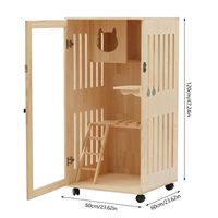 Maisonnette pour chat d'intérieur en bois, grande enclos pour chat d'intérieur avec roulettes, idéale pour chats domestiques et cafés pour chats - Vente chaude