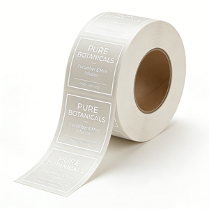 Impression personnalisée d'étiquettes privées pour aliments et boissons, autocollants transparents en PVC, emballage de bouteilles, étiquettes transparentes imperméables - Product Image 3