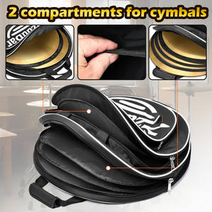 Échantillon gratuit Sac de batterie de snare à couche unique en coton 12-14 pouces, ensemble de sacs avec sangle dorsale télescopique à double épaule pour instrument de musique - Product Image 3