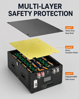 Boîtier de batterie empilable 48V 20kWh vide avec affichage LCD BMS, stock UE, pour système de stockage d'énergie industriel.
