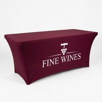 Housse de table rectangulaire personnalisée en tissu polyester pliable, imperméable et écologique de 6 pieds avec œillets pour événements promotionnels