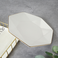 Devant WEIYE — assiette en porcelaine de luxe, en céramique mate, en forme de cristal, dorée, 2021