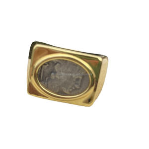 Anillo de Compromiso Personalizado con Relieve de Retrato de Moneda Retro, Chapado en Plata 925 y Oro de 18K, para Regalo de Aniversario, Joyería Fina para Fiestas - Product Image 2