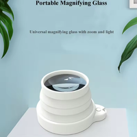 Portable 72mm Large Mirror Magnifying Glass with Light Foldable Zoom Desktop Multi-shape Screen Magnifier