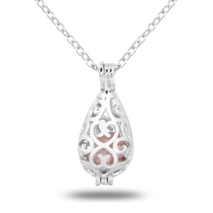 Collar con Colgante de Perlas y Flores de Estilo Europeo Americano B01030 con Diseño de Ostra y Deseos de Amor - Product Image 4
