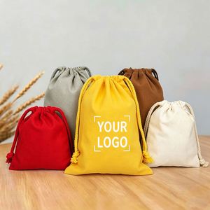 Sac à cordon en toile avec cordon de serrage réglable 19 cm * 28 cm, couleur personnalisée - Product Image 2
