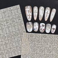 Autocollants pour ongles en forme d'étoile scintillante, autocollants 3D brillants argentés et dorés, accessoires de luxe pour la décoration des ongles en DIY
