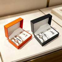 Boîte de rangement pour montres et bijoux en cuir PU protecteur, 5 pièces, boîte cadeau pour montres mécaniques, colliers, bagues