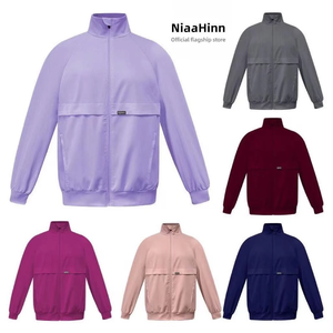 Uniforme Médico de Manga Larga para Enfermeras, Parte Superior de Tela Transpirable y Cómoda para Hombres y Mujeres, Chaqueta de Trabajo Médico con Bolsillo con Cremallera - Product Image 2