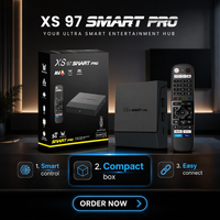 Vente en gros de boîtiers TV intelligents XS97 SMART Pro de haute qualité, S905X4, contrôle numérique, double WiFi, marque personnalisée, fourniture d'usine